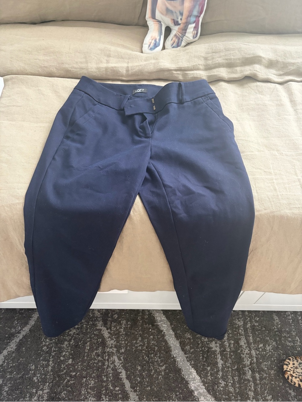 LOFT Navy Slim Trousers